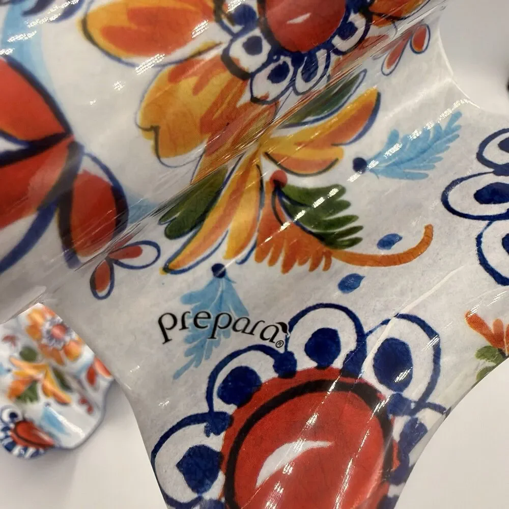 Prepara Talavera Inspired Taco Holders Set of 4 Reversible Floral Melamine
